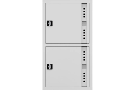 Пожарный шкаф НПО ПУЛЬС ШП-К-О-Пульс-320-12 НЗБ/ВЗБ (У) ручка-замок, пр/лев, нав/встр, закрытый, белый, 700x1300x300 мм 5501010500146, фото 1