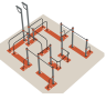 Изображение товара Каскад турников с рукоходом и канатной вышкой мобильный W-1.3 