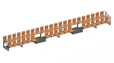 Трибуна сборно-разборная 2-х рядная на 40 мест СТ-242, фото 1