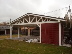 Навес на 2 машины с хозблоком ВЕКШИНО Премиум комплектация, фото 2