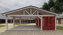 Навес на 2 машины с хозблоком ВЕКШИНО Премиум комплектация, фото 3