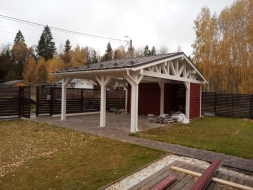 Навес на 2 машины с хозблоком ВЕКШИНО Премиум комплектация, фото 4