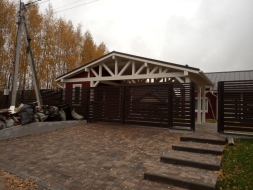 Навес на 2 машины с хозблоком ВЕКШИНО Премиум комплектация, фото 5