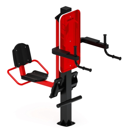 Жим ногами+Брусья (красный) - Уличный тренажер - СТ 023-11, фото 1
