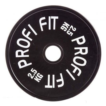 Диск для штанги каучуковый, черный, PROFI-FIT D-51,  2,5 кг, фото 1