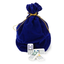 Домино с цветными точками в синем бархатном мешочке (12 точек) Домино с цветными точками в синем бархатном мешочке (12 точек)