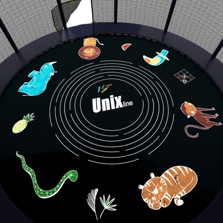 Батут Unix line Supreme Game 12 ft (blue) с защитной сеткой, фото 4