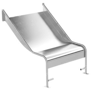 Горка из нержавеющей стали с прямым скатом высотой 600 мм и шириной 830 мм, фото 1