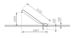 Скат KBT Steg-on L2,1 H0,9-1,0 из нержавеющей стали для игровых площадок, фото 5 Скат KBT Steg-on L2,1 H0,9-1,0 из нержавеющей стали для игровых площадок, фото 5