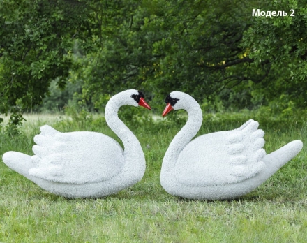 Топиари композиция Лебеди белые Модель 2 - газон Eco, фото 1