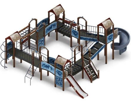 Детская игровая площадка Остров детства (Алтай) (винтовой скат) Н 1200, горка Н 2000 ДИК 2.01.8.02-04, фото 4