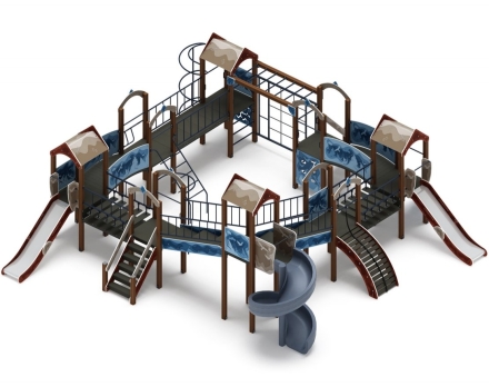 Детская игровая площадка Остров детства (Алтай) (винтовой скат) Н 1200, горка Н 2000 ДИК 2.01.8.02-04, фото 1