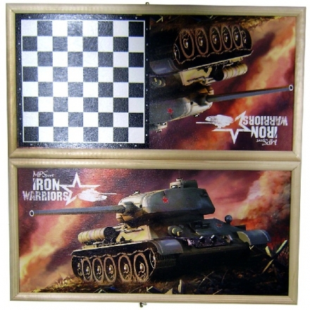 Нарды средние Iron Warriors series Танк-4, 500х250мм, фото 1