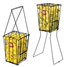 Корзина для тен. мячей Wilson Ball Pick-Up, арт. WRZ323700,на 75 мячей, металл, лого Wilson, черный