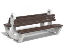 Скамейка бетонная «Якорь со спинкой», габариты(см)-190*145*97, вес-260 кг