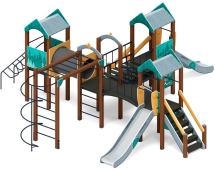 Детская игровая площадка Дворик детства (Тайга) горка Н 1200 ДИК 2.01.4.02-23