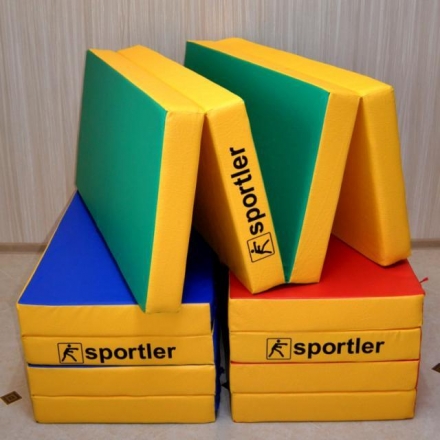 SPORTLER Мат гимнастический складной 200 х 100, толщ. 10+-1 винилискожа (в 4 сложения), фото 1