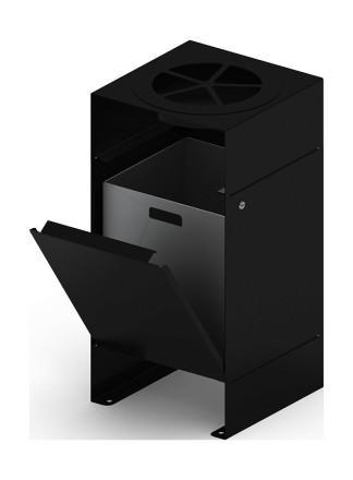 Урна парковая с пепельницей (черная) - МФ 50.02.05-01 (под анкера), фото 3