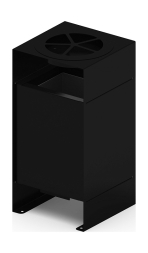 Урна парковая с пепельницей (черная) - МФ 50.02.05-01 (под анкера), фото 2