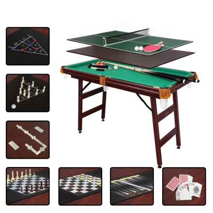 БИЛЬЯРДНЫЙ СТОЛ FORTUNA ПУЛ 4ФТ 9 В 1 С КОМПЛЕКТОМ АКСЕССУАРОВ, фото 1