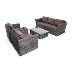 Зона 10 Капучино лаунж-зона из искусственного ротанга, цвет графит, фото 1