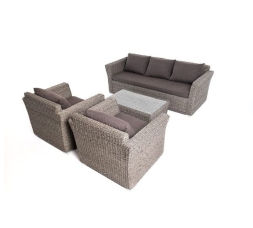 Зона 10 Капучино лаунж-зона из искусственного ротанга, цвет графит, фото 3