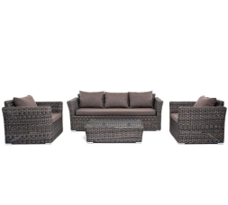 Зона 10 Капучино лаунж-зона из искусственного ротанга, цвет графит, фото 2