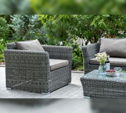 Зона 10 Капучино лаунж-зона из искусственного ротанга, цвет графит, фото 17