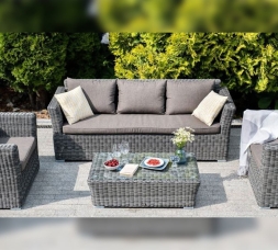 Зона 10 Капучино лаунж-зона из искусственного ротанга, цвет графит, фото 7