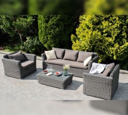 Зона 10 Капучино лаунж-зона из искусственного ротанга, цвет графит, фото 6