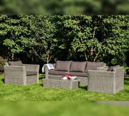 Зона 10 Капучино лаунж-зона из искусственного ротанга, цвет графит, фото 4
