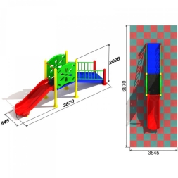 Детская горка Просто Н=900 для игровой площадки, фото 3 Детская горка Просто Н=900 для игровой площадки, фото 3