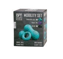 Набор из двух массажных мячей с кистевым эспандером пурпурный Набор из двух массажных мячей с кистевым эспандером пурпурный