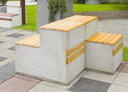 Скамейка «Ларго 55» бетонная, габариты(см) - 80*55*70 , вес - 290 кг, фото 1