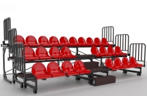 Трибуна телескопическая 3-х рядная на 26 мест с перилами Трибуна телескопическая 3-х рядная на 26 мест с перилами