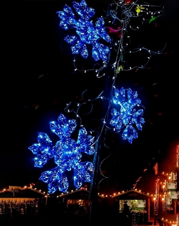 Световая фигура Светящаяся снежинка двухсторонняя 1,5 м, фото 1