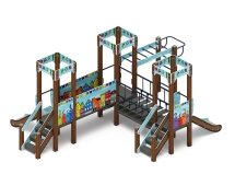 Детская игровая площадка Королевство (Коты) ДИК 1.15.08-11 H=750