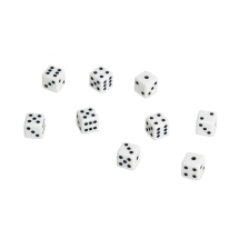 Кости игральные пластиковые, 12 мм, 1 шт, цвет белый Кости игральные пластиковые, 12 мм, 1 шт, цвет белый