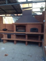 Печь Аристократ 750 Прямоугольный кирпич микс коричневого с желтым