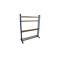 Стойка для лыж двухсторонняя на 30 пар, с крючками, на колесиках Стойка для лыж двухсторонняя на 30 пар, с крючками, на колесиках