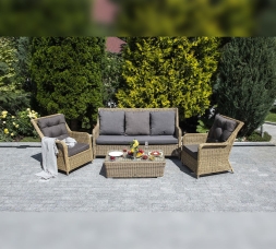 Зона 5 Гляссе лаунж-зона из искусственного ротанга, цвет соломенный, фото 5