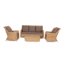 Зона 5 Гляссе лаунж-зона из искусственного ротанга, цвет соломенный, фото 3