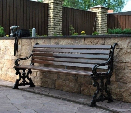 Скамейка чугунная Барокко 2,0 м (3 опоры), фото 4