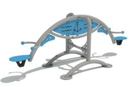Качели балансир Спутник для детской площадки голубой
