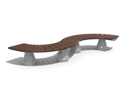 Скамейка бетонная «Волна», габариты(см)-300*50*40, вес-195 кг, фото 1