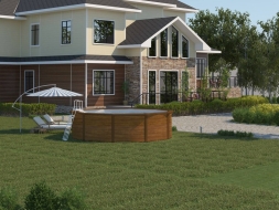 Бассейн диаметром 3,6 м. дерево темное, фото 2