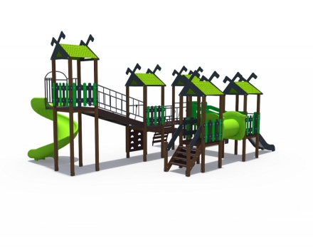 Игровой комплекс Лесная долина Н-1200 Н-900 и винтовой скат Н-2000 ДИО 06070.2, фото 2