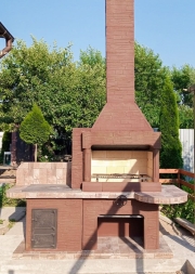 Печь № 20А — Печь Барбекю с большой топкой и печью под казан (фактура под кирпич), фото 6