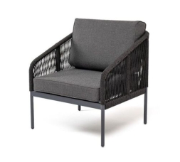 Зона 13 Канны лаунж-зона 5-местная плетеная из роупа (веревки), цвет темно-серый, фото 14