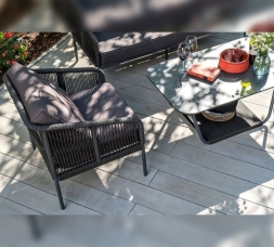 Зона 13 Канны лаунж-зона 5-местная плетеная из роупа (веревки), цвет темно-серый, фото 8